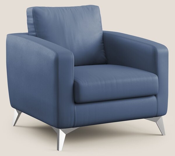 Orione Poltroncina in ecopelle moderna e impermeabile T04 blu