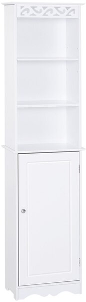 Mobile a Colonna per Bagno in Legno 40x23x160 cm Floreale Bianco