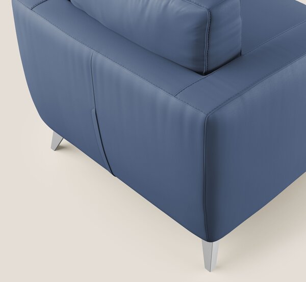 Orione Poltroncina in ecopelle moderna e impermeabile T04 blu