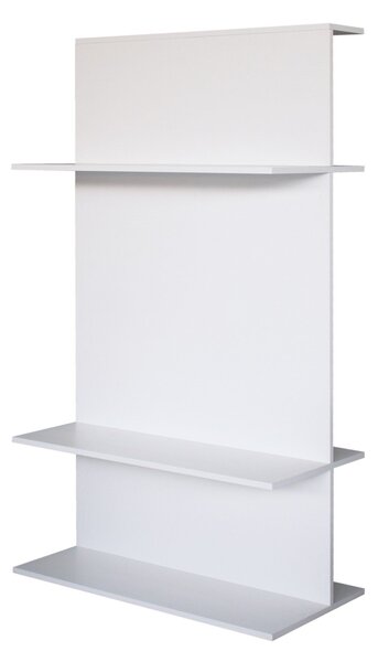 Porta TV a Parete 100x50x170,4 cm con 3 Ripiani Loki A Bianco Spatolato