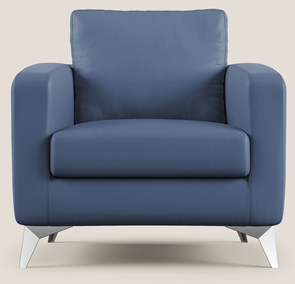 Orione Poltroncina in ecopelle moderna e impermeabile T04 blu
