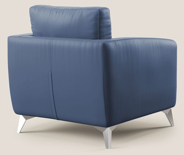 Orione Poltroncina in ecopelle moderna e impermeabile T04 blu