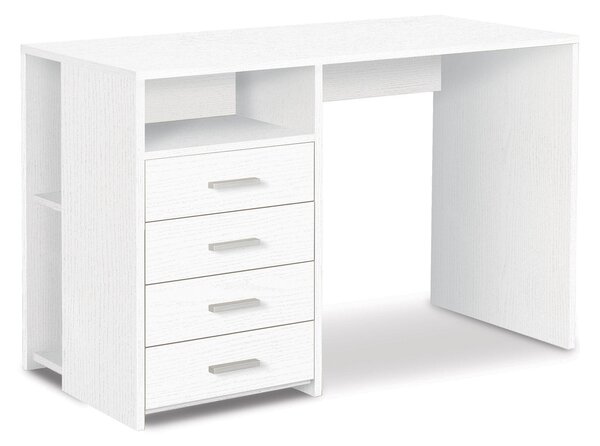 Scrivania da Ufficio 4 Cassetti 120x76x55 cm Bianco Fiammato