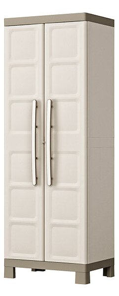 Armadio da Esterno 4 Ripiani 65x45x182H cm in Plastica Keter Excellence Alto Beige/Tortora