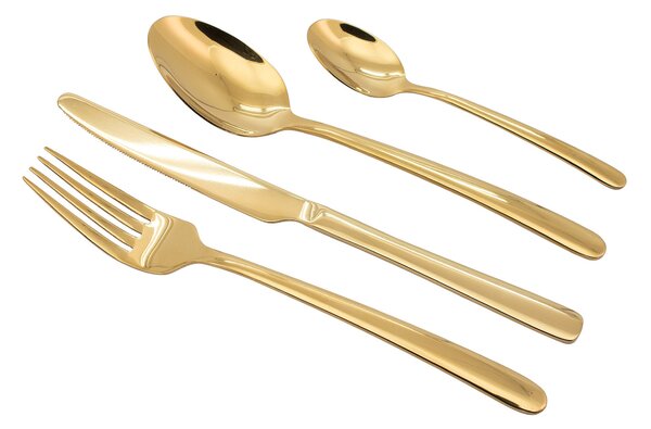 Servizio Set di Posate 24 Pezzi in Acciaio Collection Regal Dorato