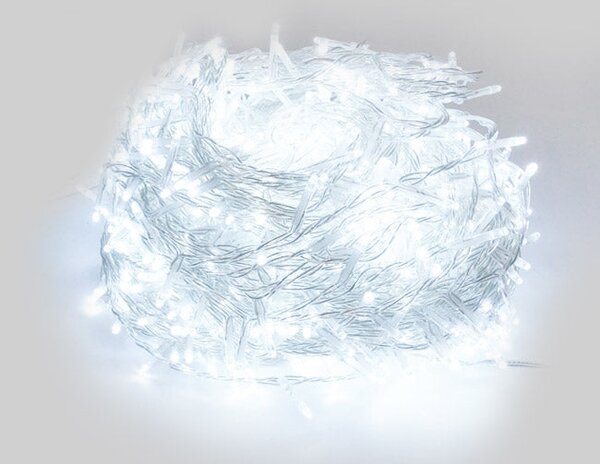 Luci di Natale Filo 900 LED 3m Luce Fredda Cavo Trasparente