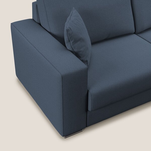 Marte divano angolare in tessuto smacchiabile impermeabile T08 blu