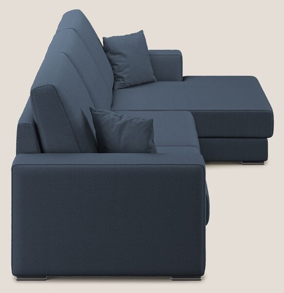 Marte divano angolare in tessuto smacchiabile impermeabile T08 blu