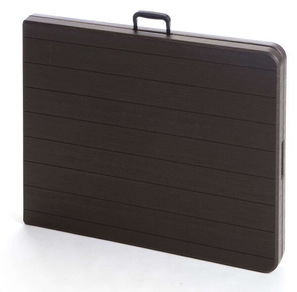 Tavolo Pieghevole da Giardino 180x75x72 cm in Ferro Taddei Plastik Wood Marrone Scuro