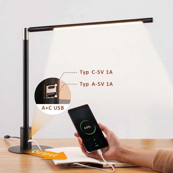 Brilagi - Lampada da tavolo dimmerabile a sfioramento a LED con porte USB VARIO LED/7W/230V CRI 96
