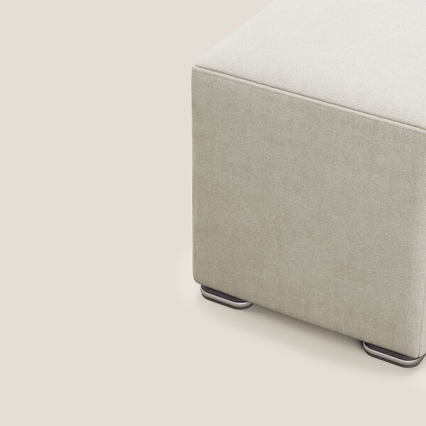 Cube pouf in tessuto morbido impermeabile T02 panna