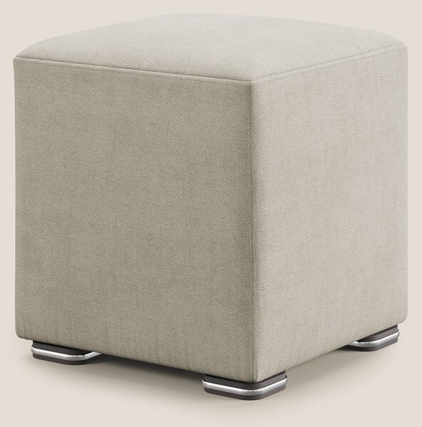 Cube pouf in tessuto morbido impermeabile T02 panna