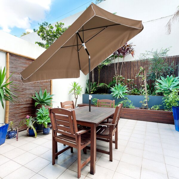 Ombrellone da Giardino 2x2 m Palo Ø28 mm in Matallo e Poliestere Marrone