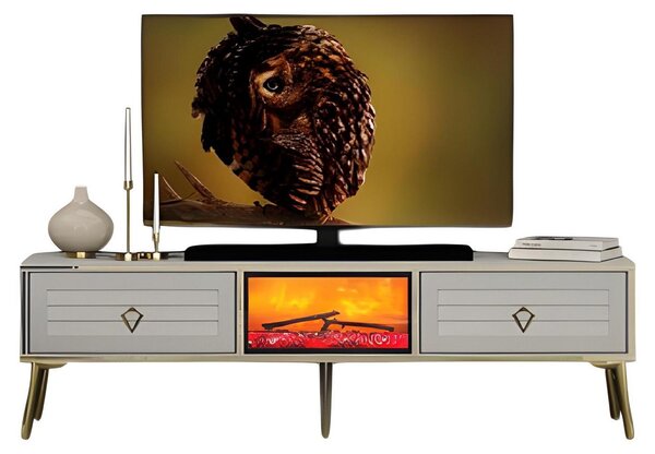 Credenza TV bassa Camino decorativo Camino elettrico Mobile da soggiorno Elegante