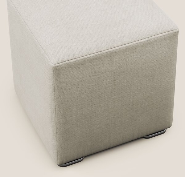 Cube pouf in tessuto morbido impermeabile T02 panna