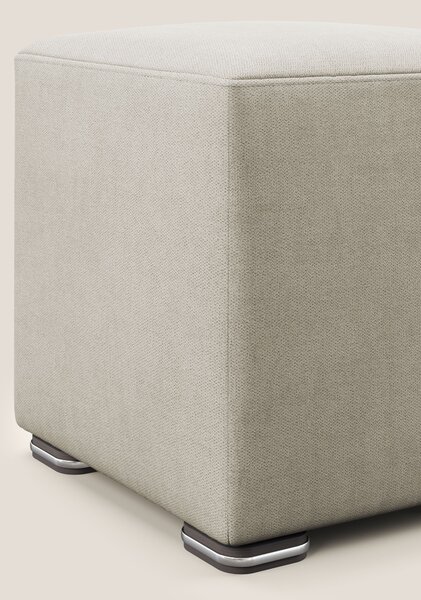Cube pouf in tessuto morbido impermeabile T02 panna