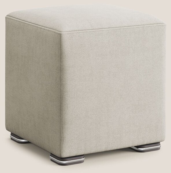 Cube pouf in tessuto morbido impermeabile T02 panna