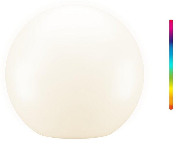 Goobay 80203 Lampada decorativa solare a LED a forma di sfera, 35 cm, taglia XL, RGBW - Lampada solare da esterno con colori RGB e 10 modalità di illuminazione, 25 lm di luce bianca, IP54 per uso esterno
