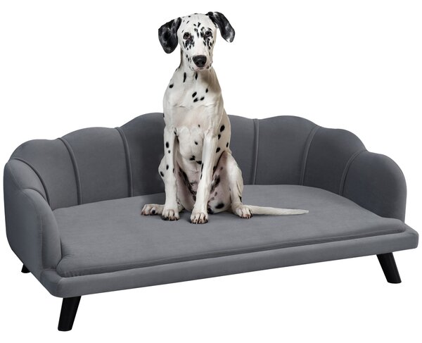 Divano per Cani Taglia Medio-Grande 98,5x60,5Px35 cm in tessuto Grigio