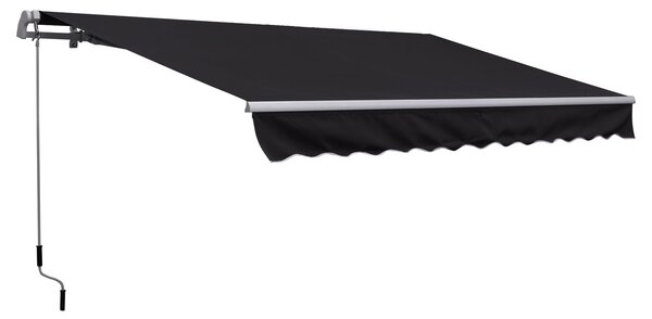Tenda da Sole Avvolgibile a Parete 3,5x2,5m in Alluminio e Poliestre Grigia