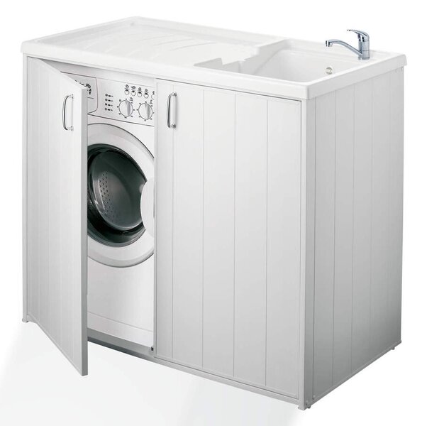 Lavatoio e Coprilavatrice in PVC 109x60x92cm Forlani SuperWash Bianco