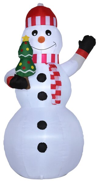 Pupazzo di Neve Gonfiabile 93x83x180 cm con Luci LED da Esterno e Interno