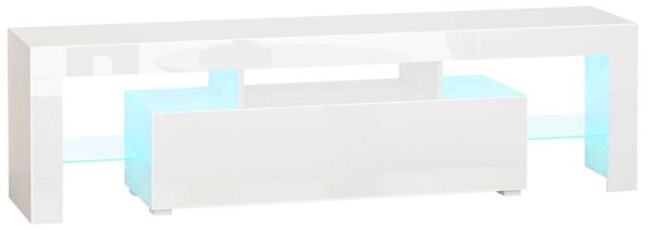 Mobile TV con Luci a LED 160x35x45 cm per TV fino a 65 Bianco