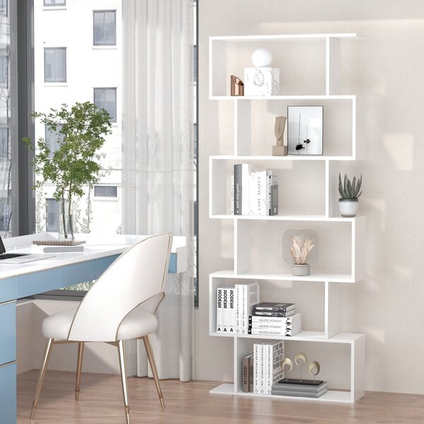 Libreria di Design Moderno Scaffale Bianco 80x23x192 cm