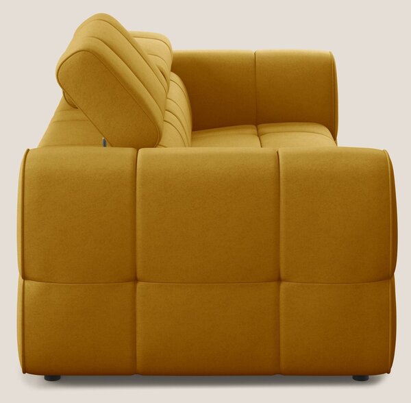 Giotto Divano modulare con opzione relax elettrico in microfibra effet