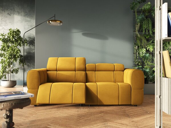 Giotto Divano modulare con opzione relax elettrico in microfibra effet