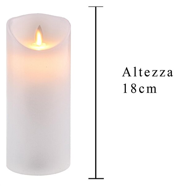 Set 2 Candele Cera Artificiale con Batteria a Fiamma Mobile Altezza 18 cm