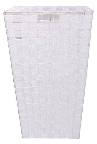 Cesta Portabiancheria Quadro 33x33xh53 cm in Poliestere Bianco