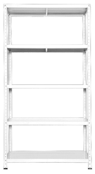 Scaffale in Metallo 5 Ripiani 100x40x187 cm Ettore Bianco