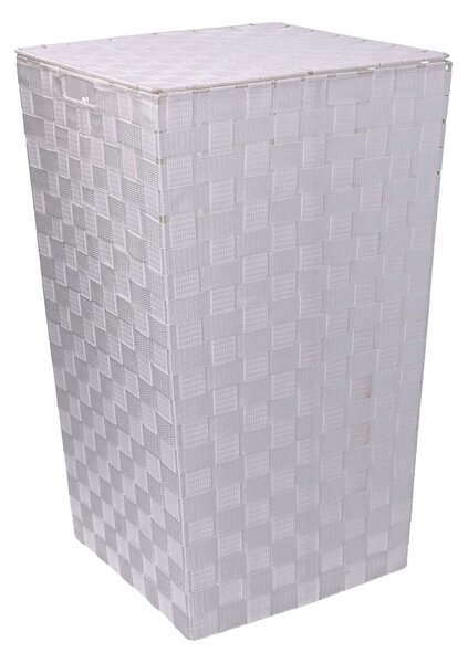 Cesta Portabiancheria Quadro 33x33xh53 cm in Poliestere Bianco