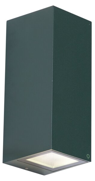 Lampada da parete moderna verde scuro 2 luci GU10 70mm IP54 - Baleno