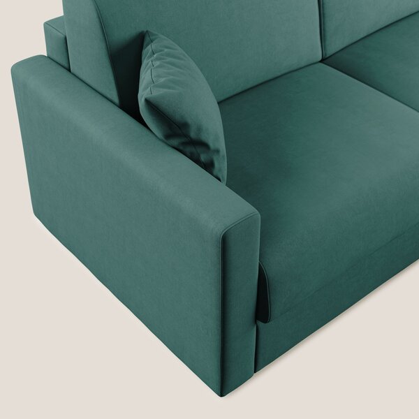 Chris Divano letto angolare con penisola in microfibra smacchiabile T1