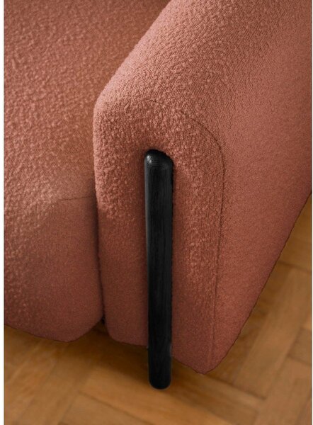 Divano color terracotta allungabile/con contenitore e rivestimento in bouclé 244 cm Arcadova – ELTAP
