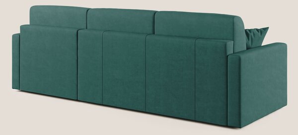 Chris Divano letto angolare con penisola in microfibra smacchiabile T1