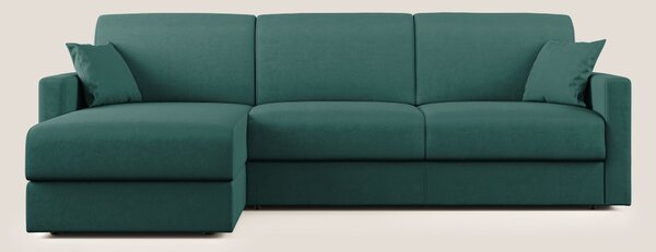 Chris Divano letto angolare con penisola in microfibra smacchiabile T1