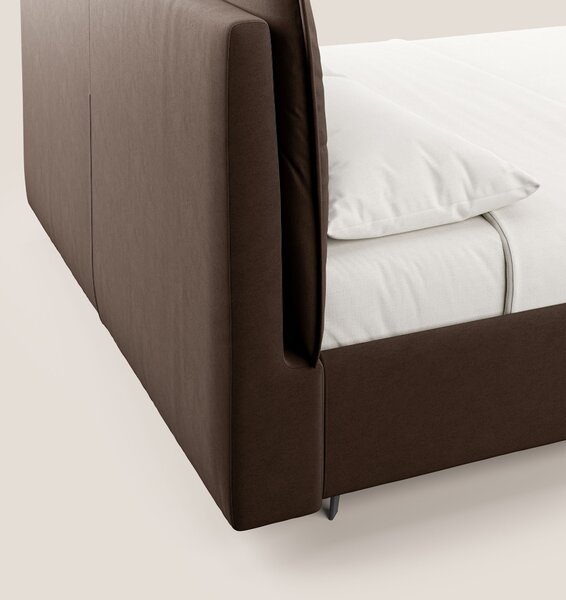 Nives letto imbottito contenitore sfoderabile in microfibra velluto im