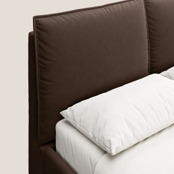 Nives letto imbottito contenitore sfoderabile in microfibra velluto im
