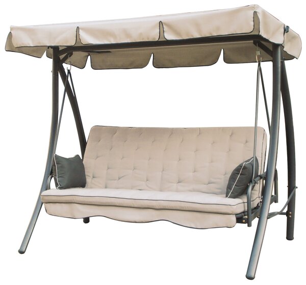 Dondolo da Giardino Reclinabile 3 Posti in Ferro Taddei Panama Beige
