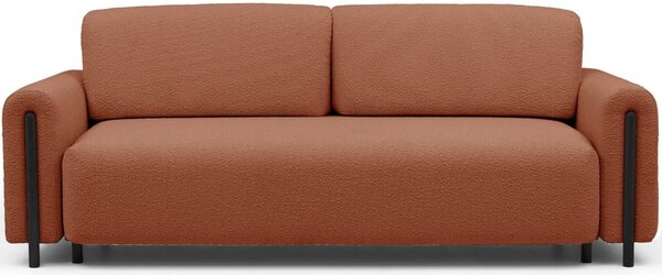 Divano color terracotta allungabile/con contenitore e rivestimento in bouclé 244 cm Arcadova – ELTAP