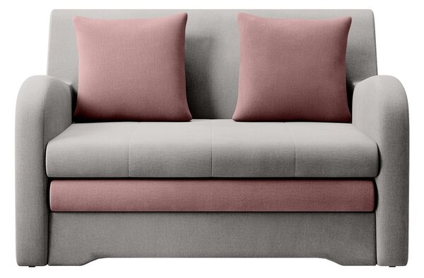Divano rosa/grigio chiaro allungabile e rivestimento in velluto 130 cm Ario – ELTAP
