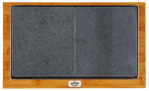 Pietra Lavica 19x34 cm con Supporto in Legno di Bamboo Basic