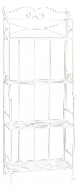 Portapiante Noelle 4 Piani Bianco Antico 61x32x156 h cm in Acciaio Bianco