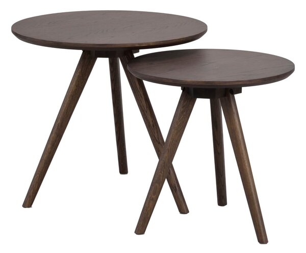 Tavolino rotondo con piano in rovere ø 50 cm Yumi - Rowico