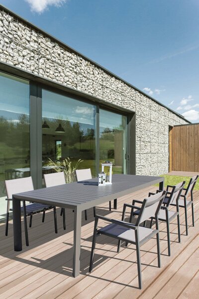 Tavolo Allungabile Houston 135/180x70x75h cm in Alluminio Taupe