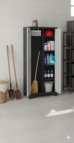Armadio 8 Ripiani 80x44x182 cm Keter Titan Multispace XL Nero