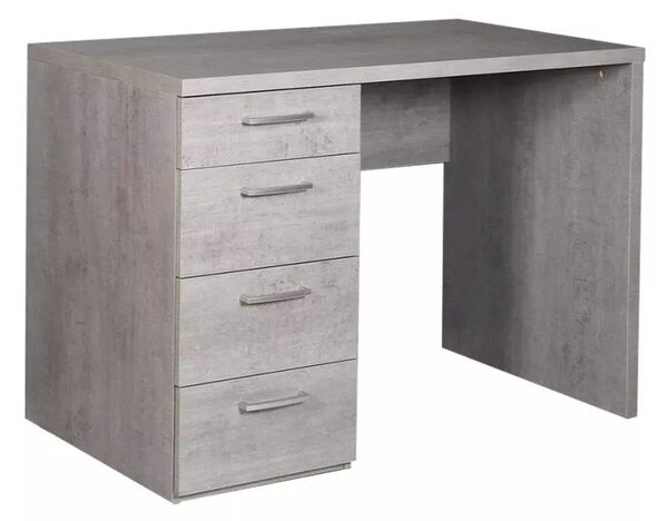 Scrivania da Ufficio 4 Cassetti 109,9x60x75,4 cm in Truciolare Nobilitato Cemento